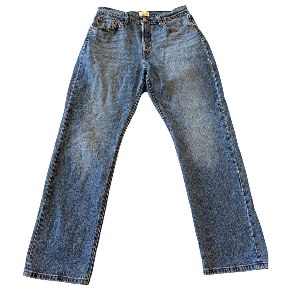 Levi's Premium 501 Curve Straight Leg Womens 31x30 High Rise Blue Button Fly